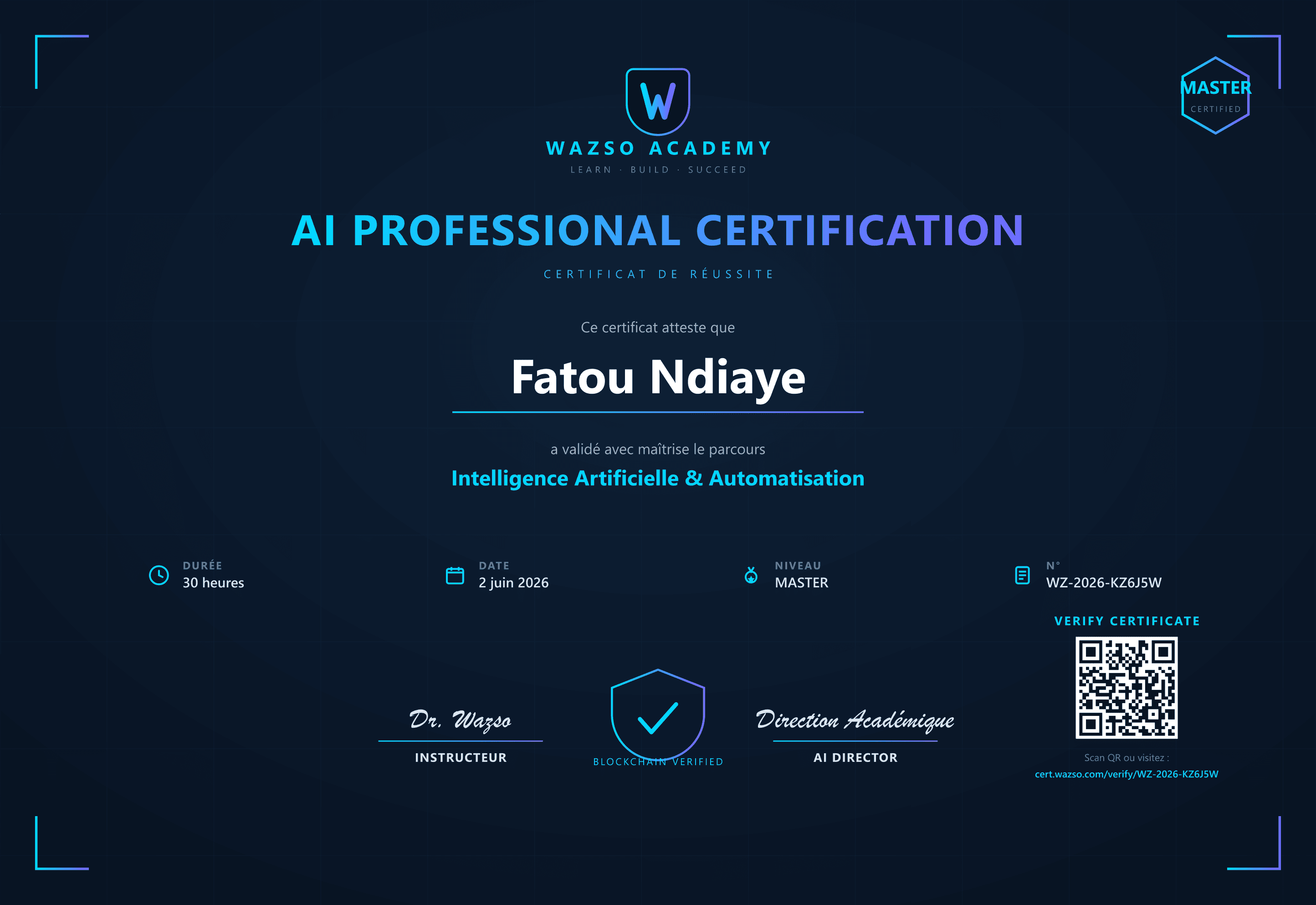 Certificat style Futur IA